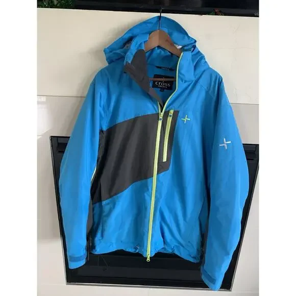 Cross Sweden Ski Jacket Mens L Insulated Snowboard Waterproof Blue Black - Picture 2 of 16